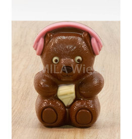 Beer met koptelefoon deco - 80 gr - Callebaut chocolade