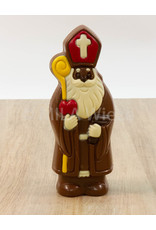 Lachende Sint deco - 150 gr - 20 cm - melk of fondant chocolade