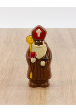 Lachende Sint deco - 50 gr - 12 cm - melk of fondant chocolade