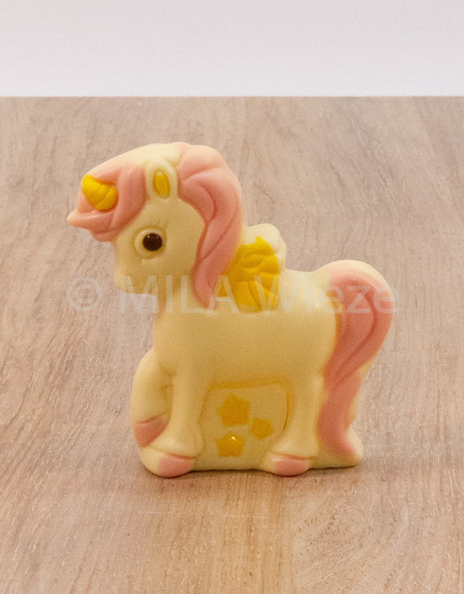 Eenhoorn deco - 75 gr - 10 cm - melk-, witte of fondant chocolade