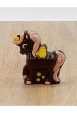 Eenhoorn deco - 75 gr - 10 cm - melk-, witte of fondant chocolade
