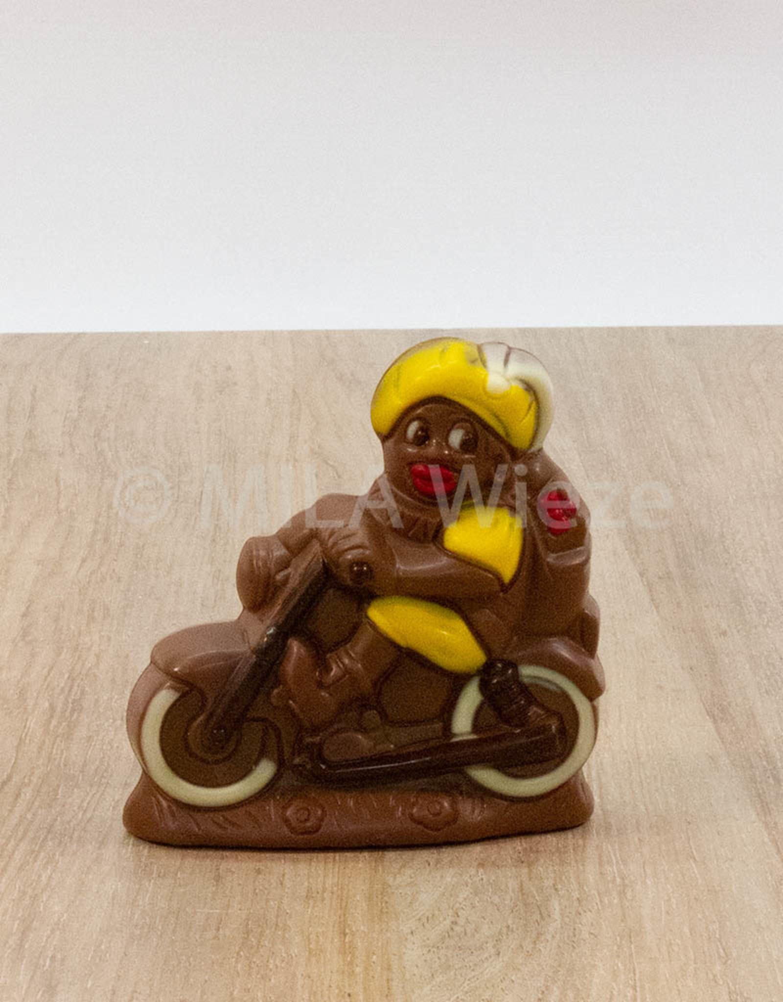 Piet op de moto deco - 120 gr - 11 cm - melkchocolade