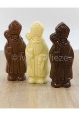 Lachende sint - 50 gr - 12 cm -melk-, witte en fondant chocolade