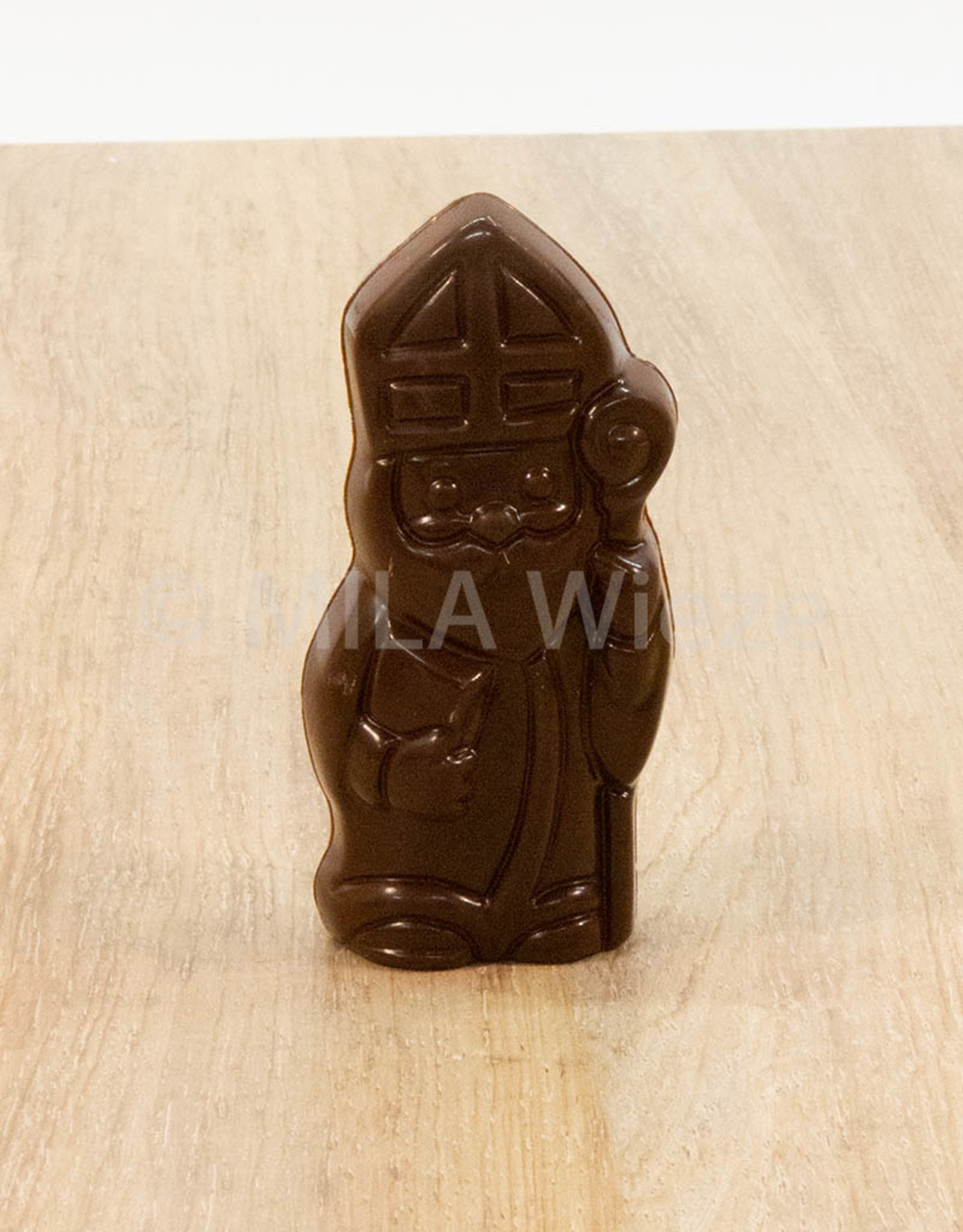 Lachend Sintje met boek of Pietje met cadeautje - 35 gr - 10,5 cm - melk-, witte of fondant chocolade