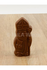 Lachend Sintje met boek of Pietje met cadeautje - 35 gr - 10,5 cm - melk-, witte of fondant chocolade