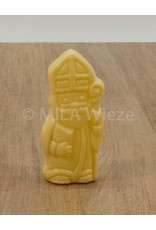 Lachend Sintje met boek of Pietje met cadeautje - 35 gr - 10,5 cm - melk-, witte of fondant chocolade