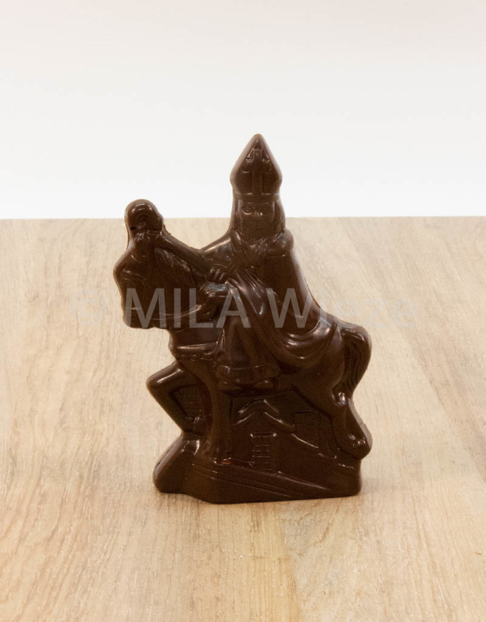 Sint te paard - 100 gr - 14,5 cm - melk-, witte en fondant chocolade