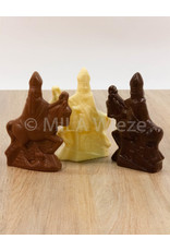 Sint te paard - 100 gr - 14,5 cm - melk-, witte en fondant chocolade