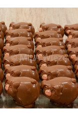 Varkentje roze snuit - melk/praliné - 7 stuks