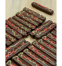 Kerstpraline - fondant chocolade buche met zoute caramel - 11 stuks