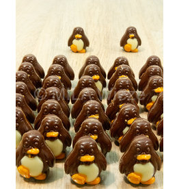 Kerstpraline - pinguin - fondant of melkchocolade met praliné - 9 stuks