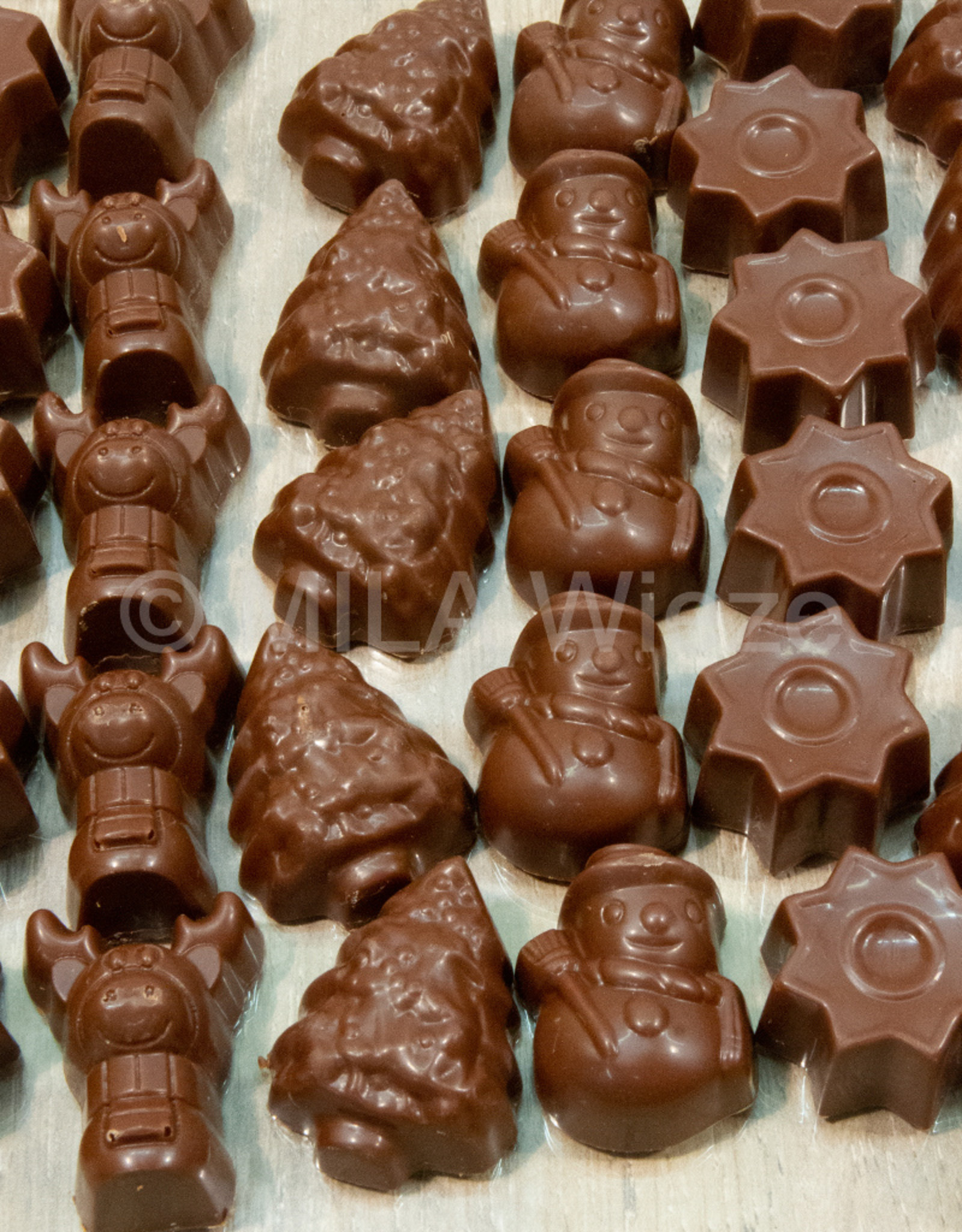 Kerstpralines - SUIKERVRIJ - melk/wit/fondant-praliné - 10 stuks