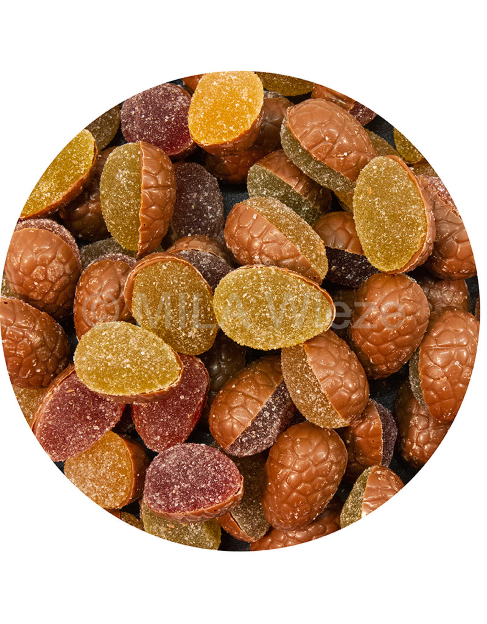 Paaseitjes - Half melkchocolade - half agar