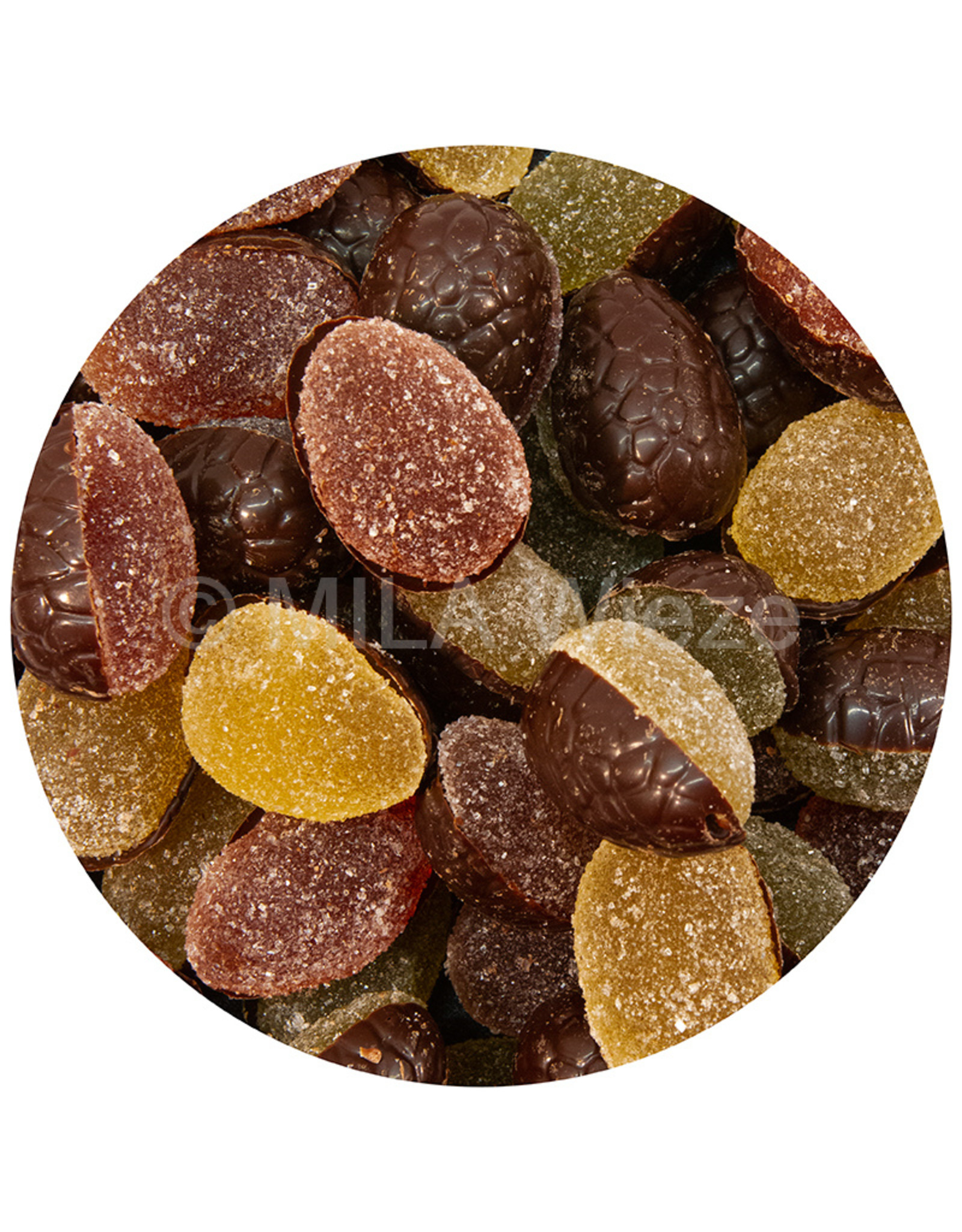 Paaseitjes - Half fondant chocolade - half agar