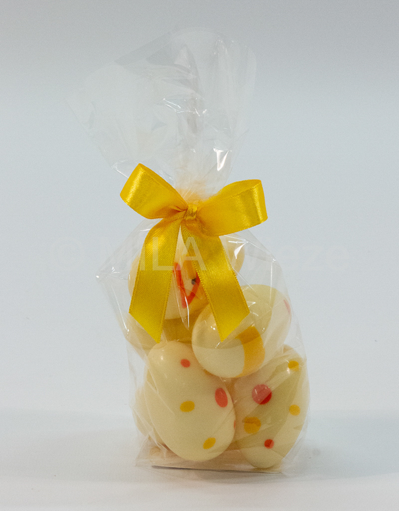 Design deco eieren geel/oranje - 6 stuks