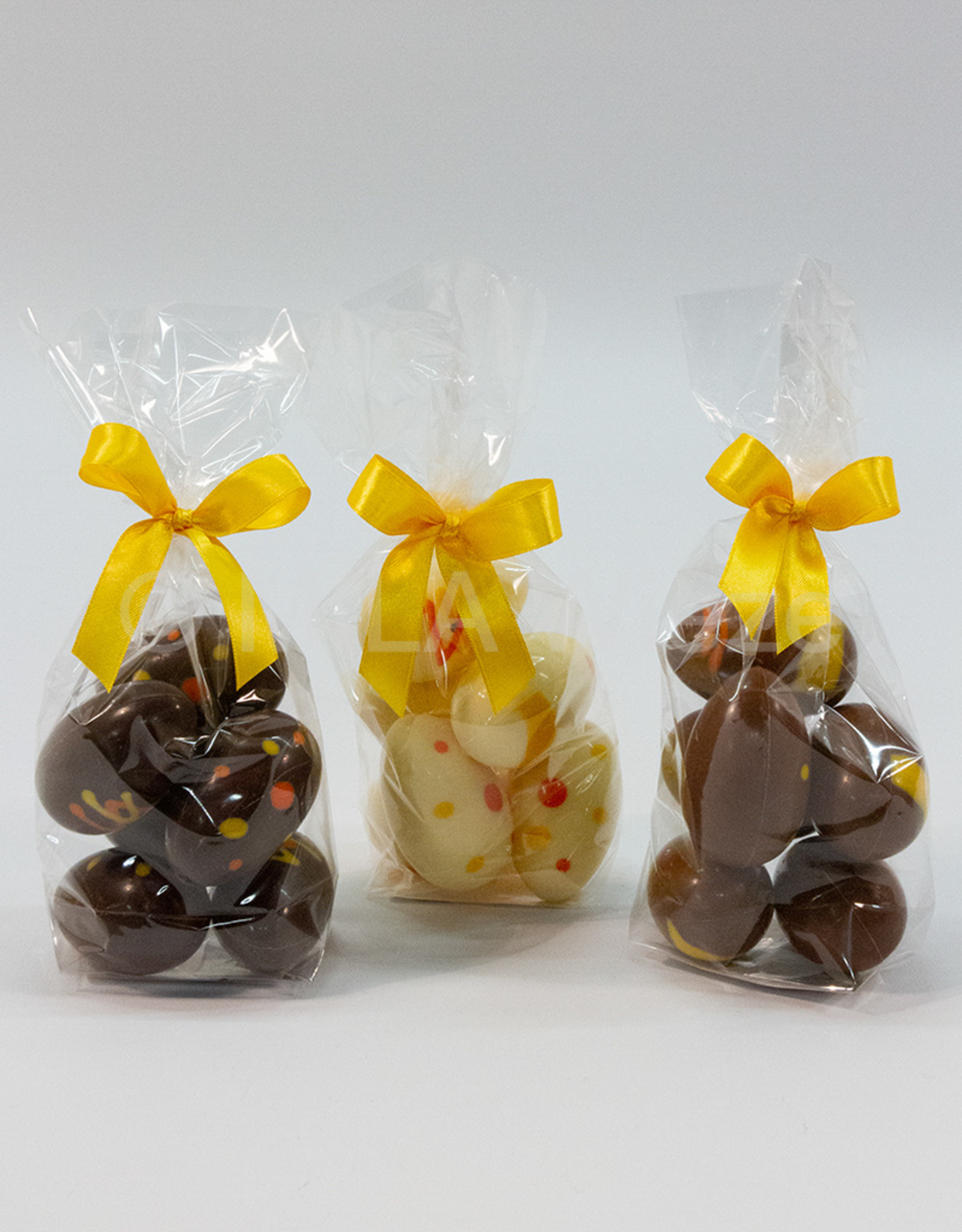 Design deco eieren geel/oranje - 6 stuks