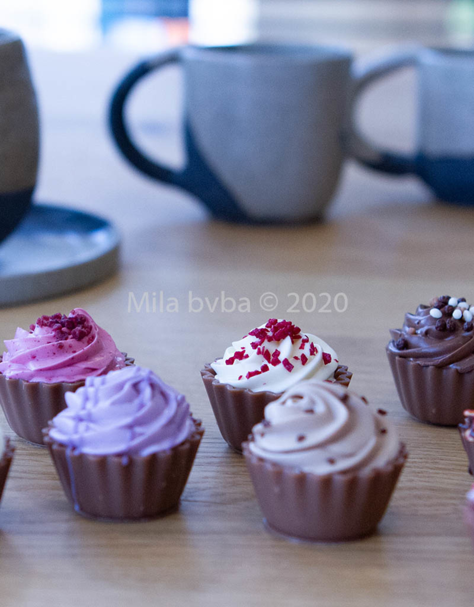 ickx Cup cake pralines Woudvruchten ganache