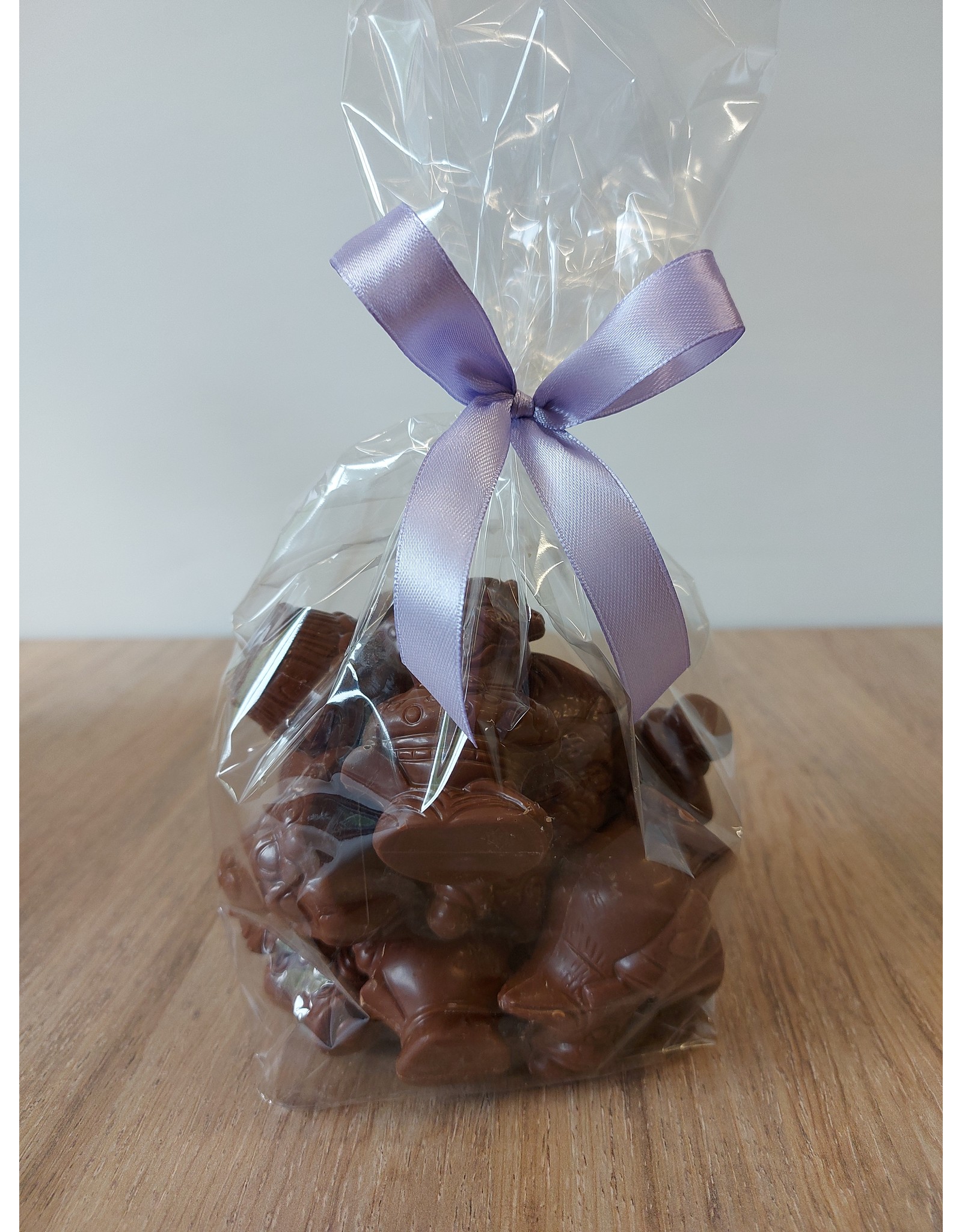 Piepfiguren van Sinterklaas - Zak 12 x 25 gr -  melk-, witte en fondant chocolade