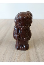 Lachend Sintje met boek of Pietje met cadeautje - 35 gr - 10,5 cm - melk-, witte of fondant chocolade