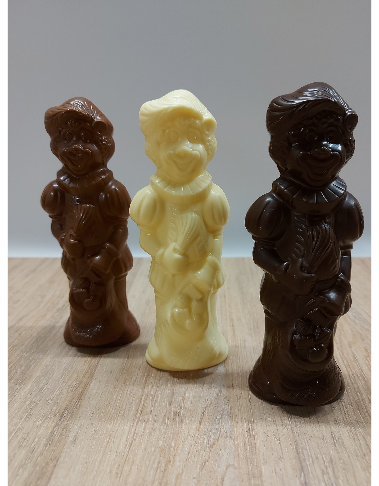 Lachende piet - 90 gr - 18 cm - melkchocolade, witte  of fondant chocolade