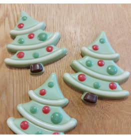 Caraque - kerstboom deco wit en groen - 10 stuks