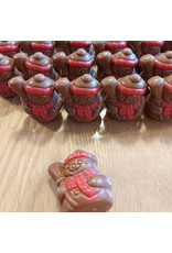 Sneeuwman praliné - melk, fondant of wit - 10 stuks