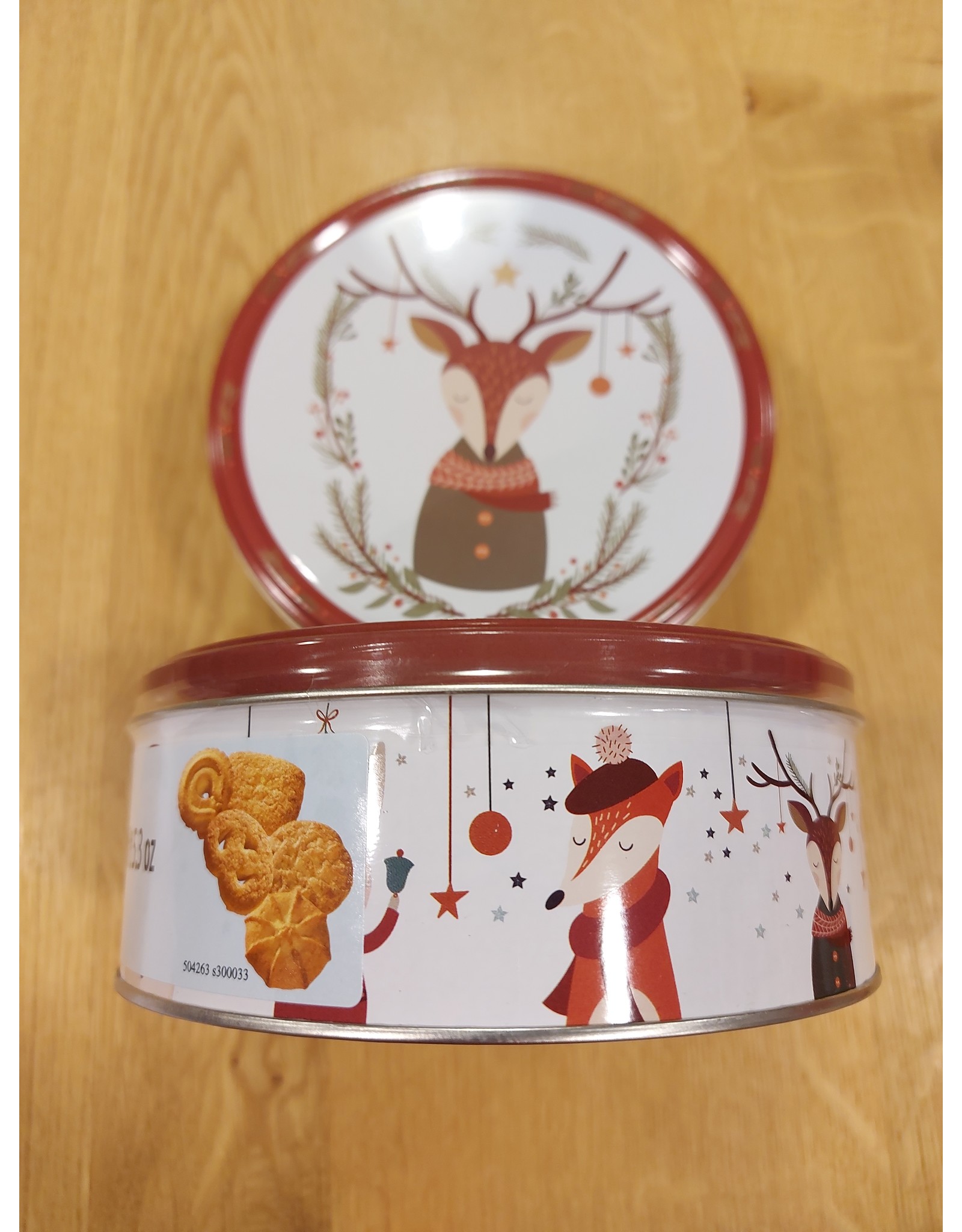 Blik kerstkoekjes 150 gr - zandkoekjes assortiment