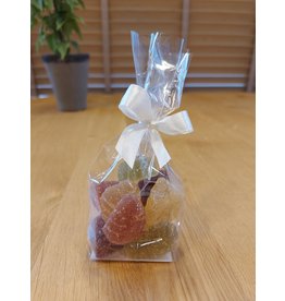 Pâtes de fruits  Kerstboompjes - 10 stuks in mica zakje met strik