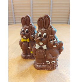 Papa en zoon haas 15 cm melk chcolade deco