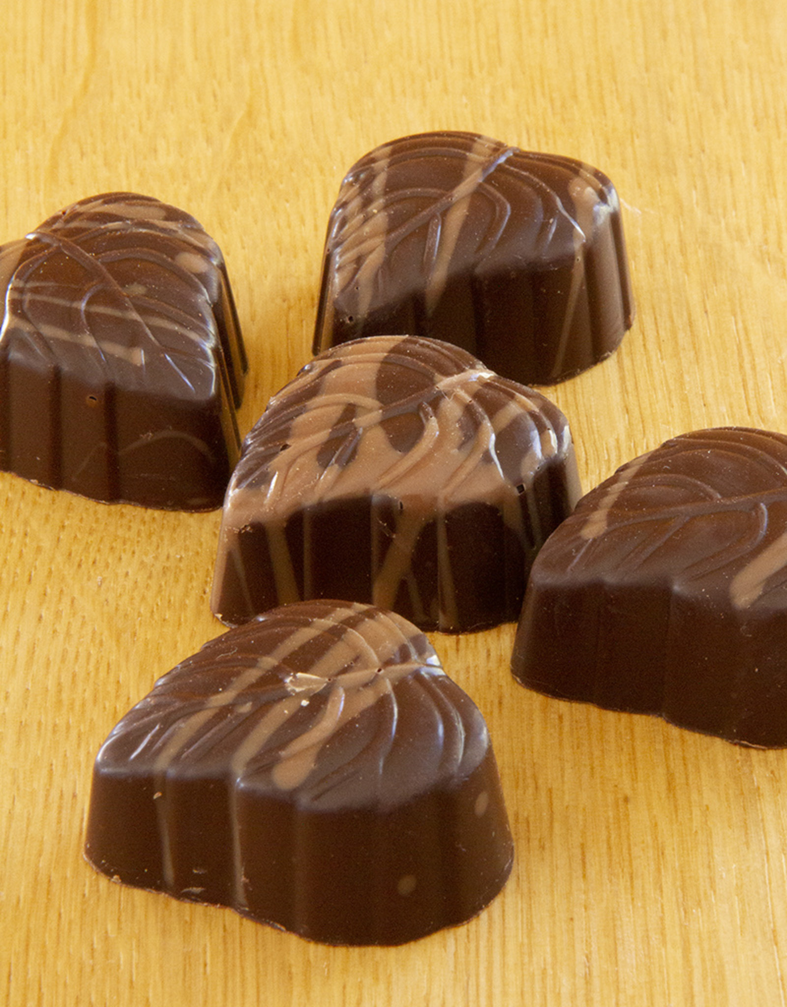 Herfstpraline -herfstblad fondant met vanille vulling