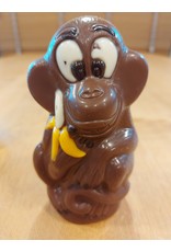 Aap met banaan - ingekleurde melk chocolade