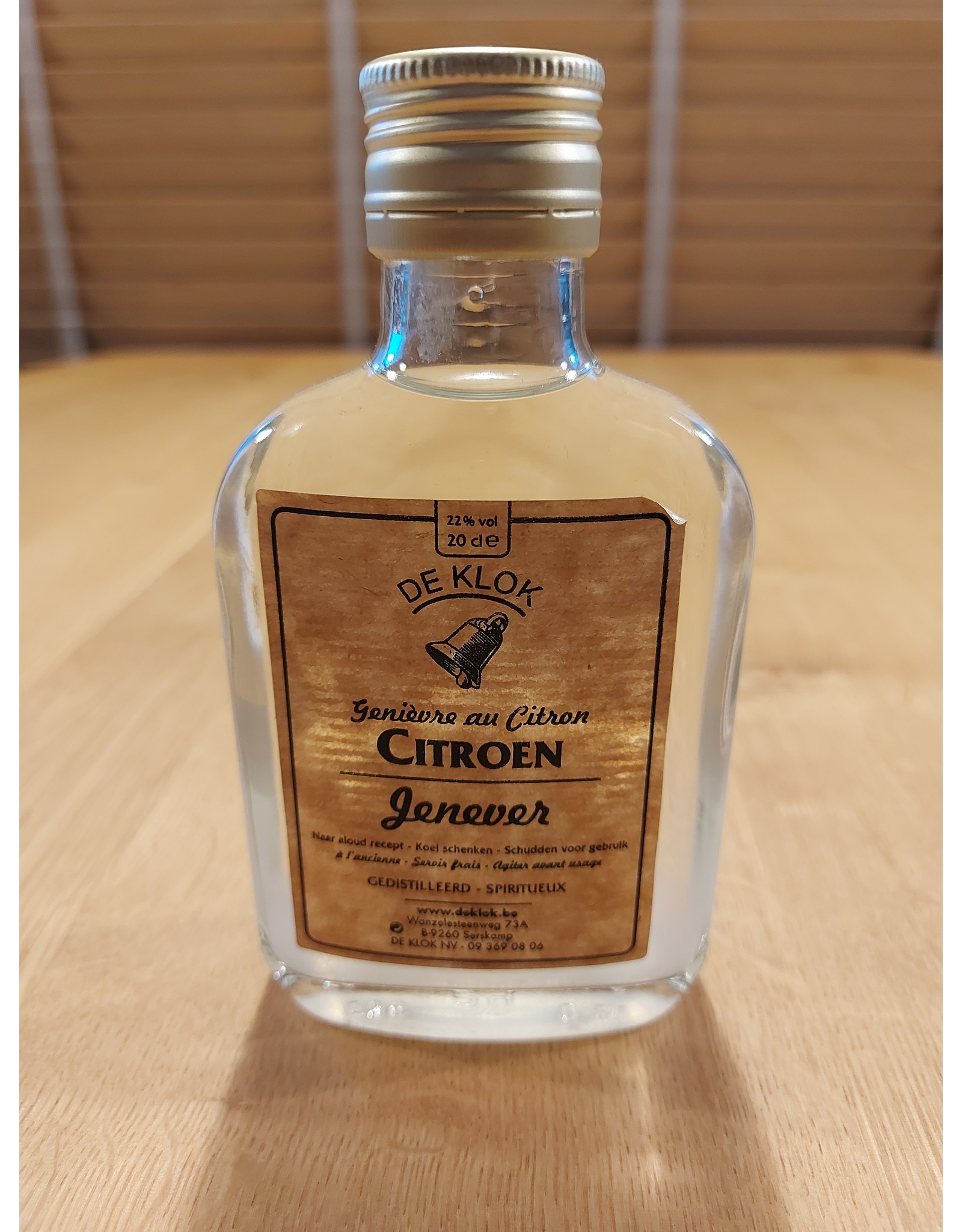 Citroen jenever in zakflesje 20 cl - De Klok