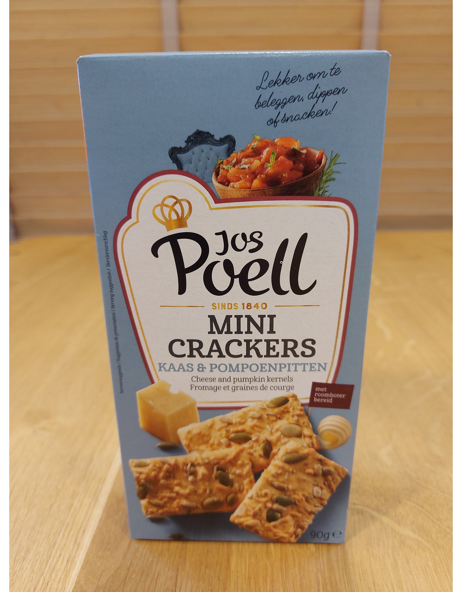 Jos Poell Mini Crackers 90 gr - kaas en pompoenpitten / Jos Poell