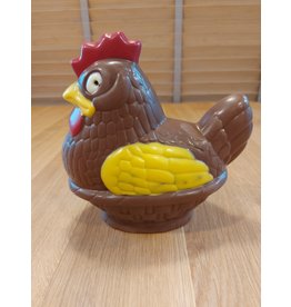 kip op mand melk chocolade ingekleurd - 20 cm