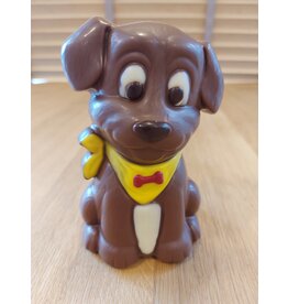 Spike hond met sjaaltje 15 cm - melk of puur deco chocolade