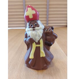 Sint met beer 19.5 cm - melk deco chocolade