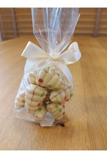 Kerstboom praliné (melk, wit en fondant) - 9 stuks in mica met kerstlabel