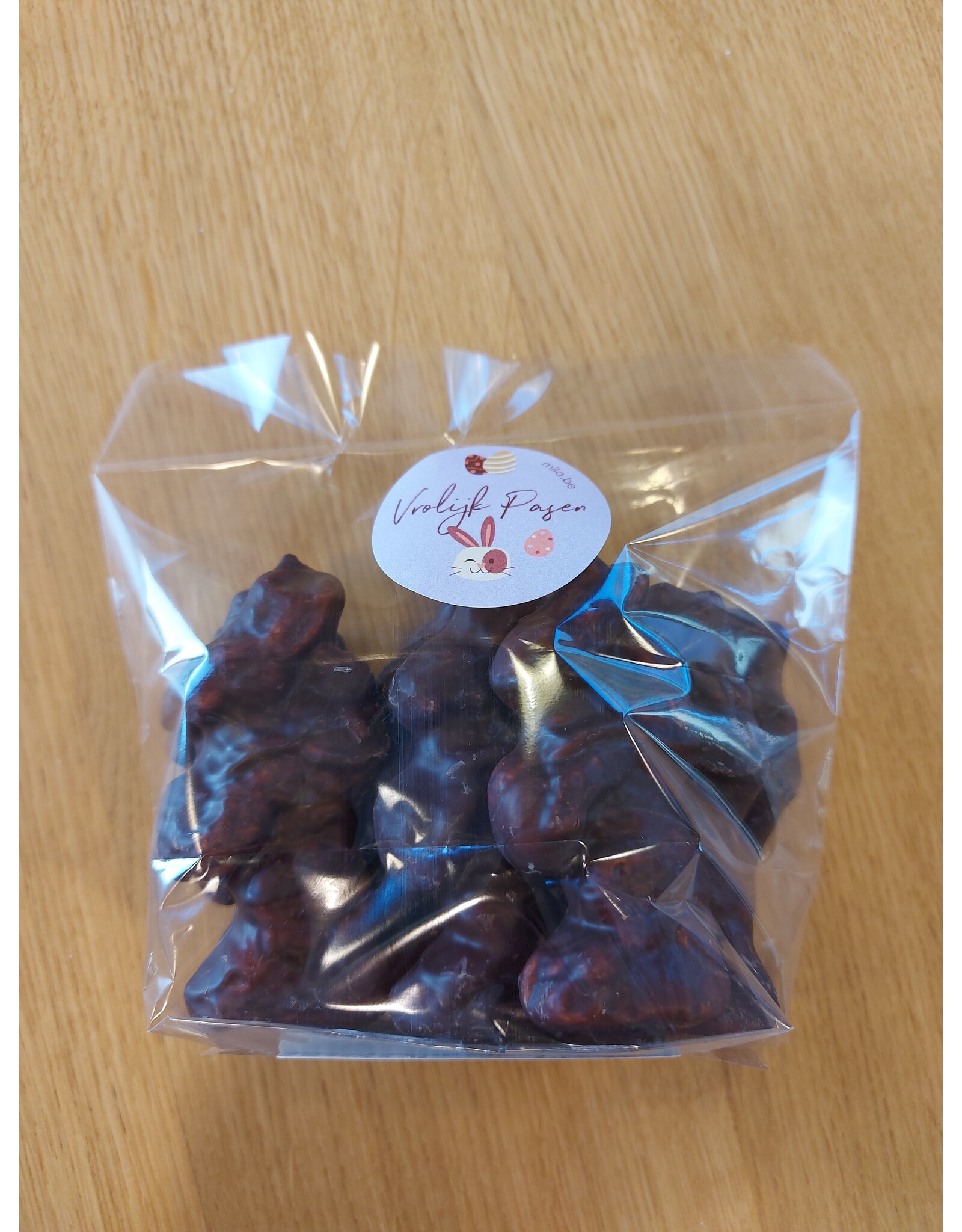 Kleine guimauve paashaasjes chocolade - 7 cm - 12 stuks