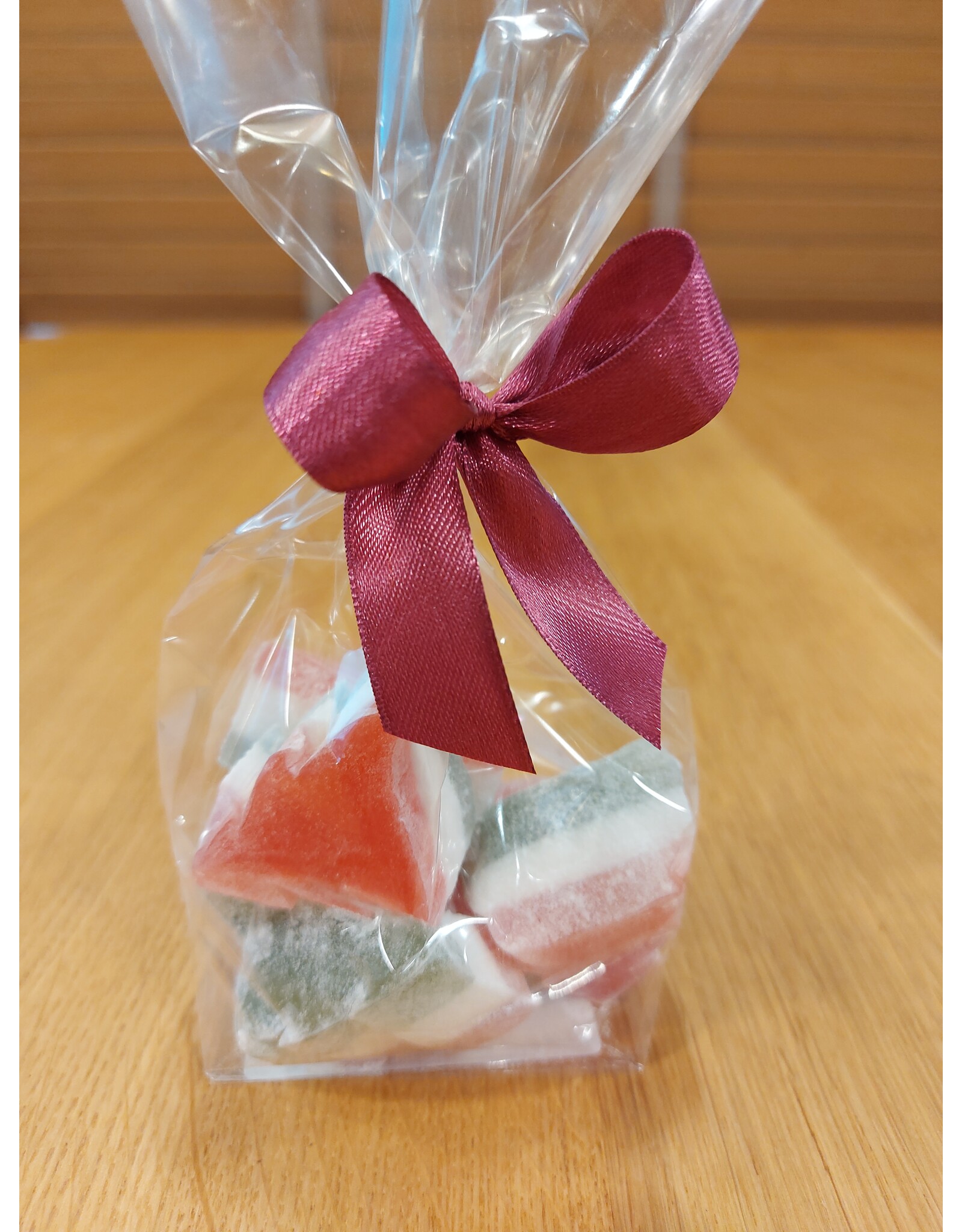 locum kerstbomen  - 7 stuks in mica zakje met strik