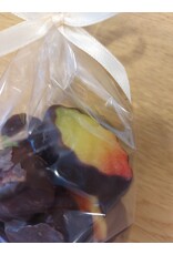 Marsepein herfstblaadjes - fondant chocolade - 6 stuks