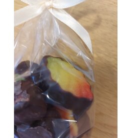Marsepein herfstblaadjes - fondant chocolade - 6 stuks