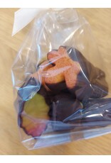 Marsepein herfstblaadjes - fondant chocolade - 6 stuks