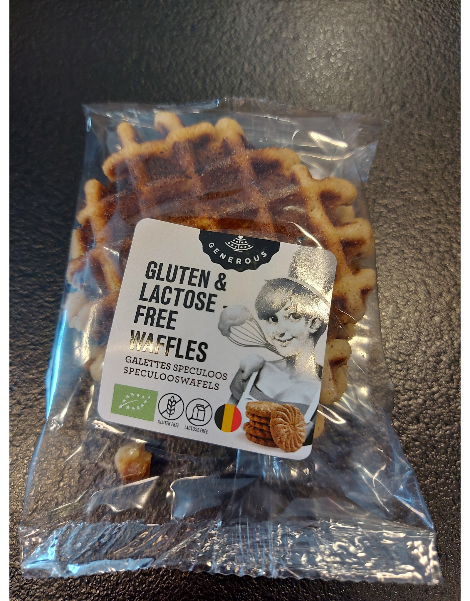 Glutenvrije  en lactosevrije wafels per 2 stuks verpakt