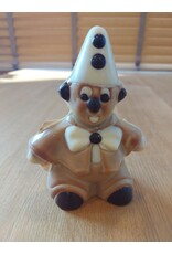 Pierrot  marbré melk chocolade 14 cm verpakt in mica met strik