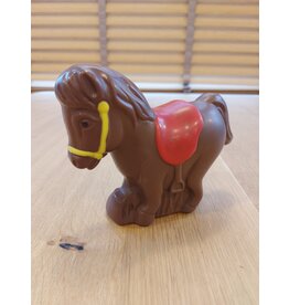Ponny met rood zadel - deco melk chocolade 13 cm