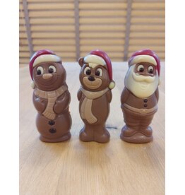 Chocolade kerstfiguren melk deco assorti 13 cm