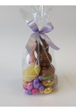 Paasgeschenk - draagmandje met haas en eitjes