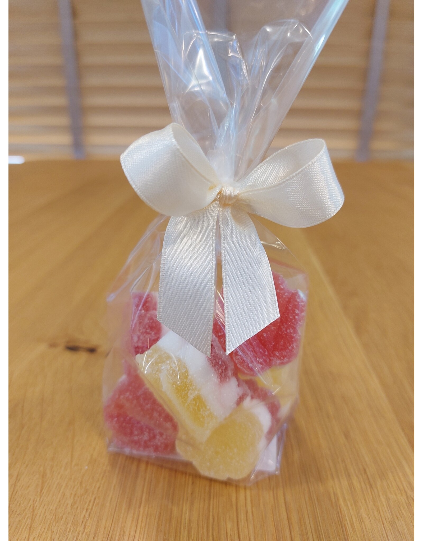 Agar fruit bloemetjes in mica zakje