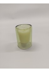 kaars in dubbelwandig glas 7 cm hoog