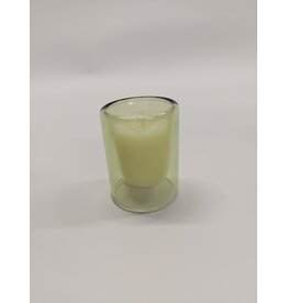 kaars in dubbelwandig glas 7 cm hoog